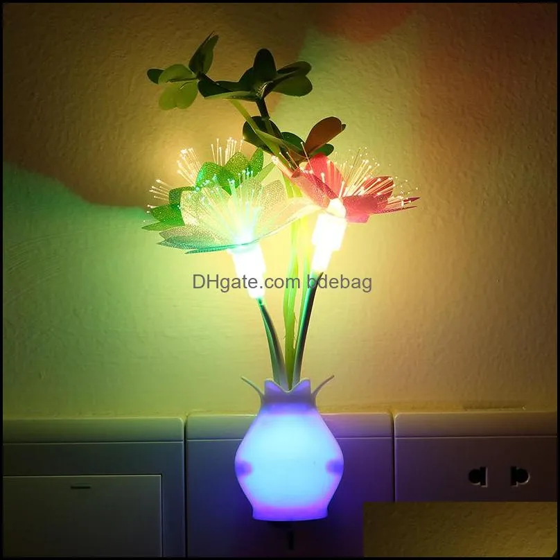 tulips led light control lamp flower leaf vase plugs lights warm glow lamps party home inductive electric 2 5lja n2