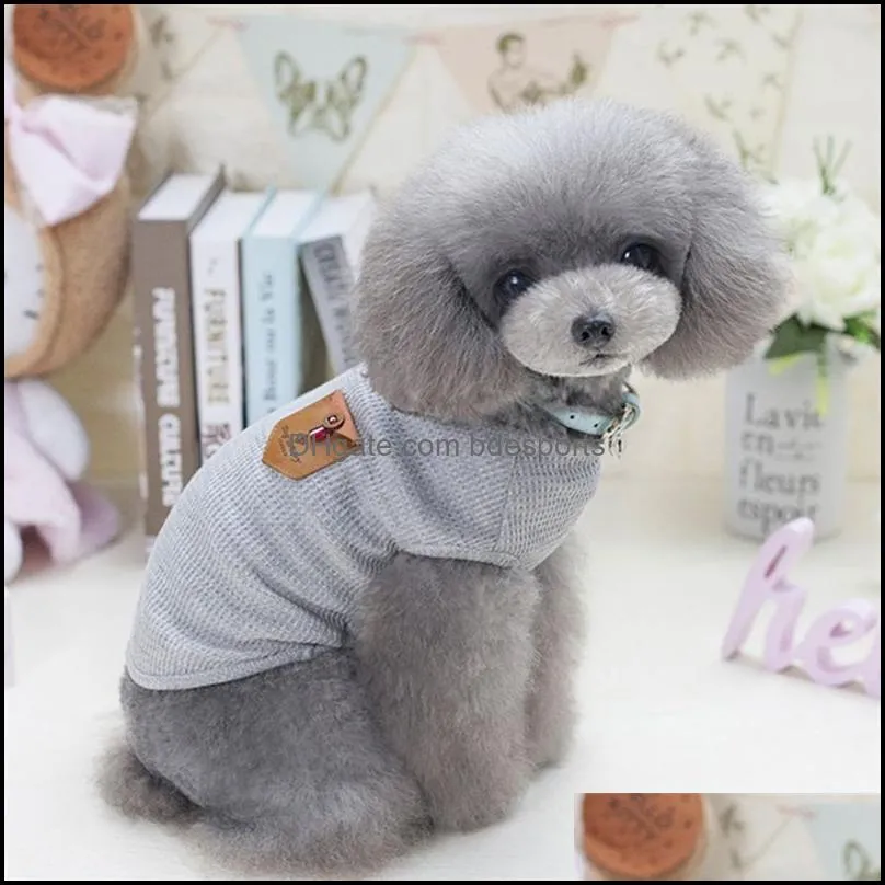 dog apparel summer cool pet clothes for small dogs chihuahua teddy solid color puppy cat tshirt breathable cotton dog vest s2xl 20220930