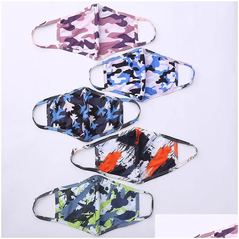 camouflage muti colors dust face masks mascarilla washable fashion reusable mascherine custom respirable folded kid adult 3 33hy c2