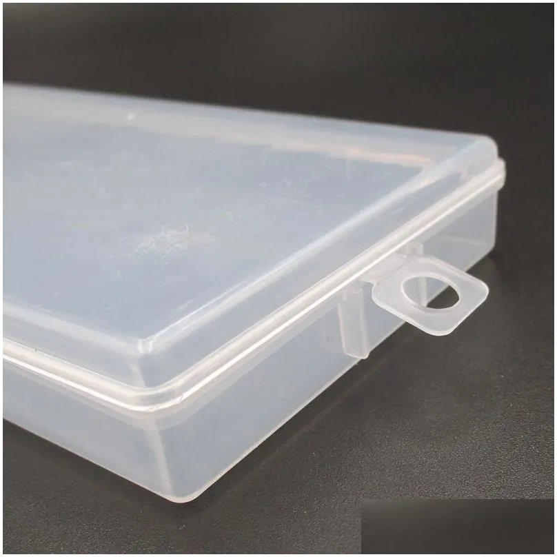 2cm transparent plastic pp lock case empty packing box rectangle element hook fishing gear organizer dust proof portable 0 5np b2