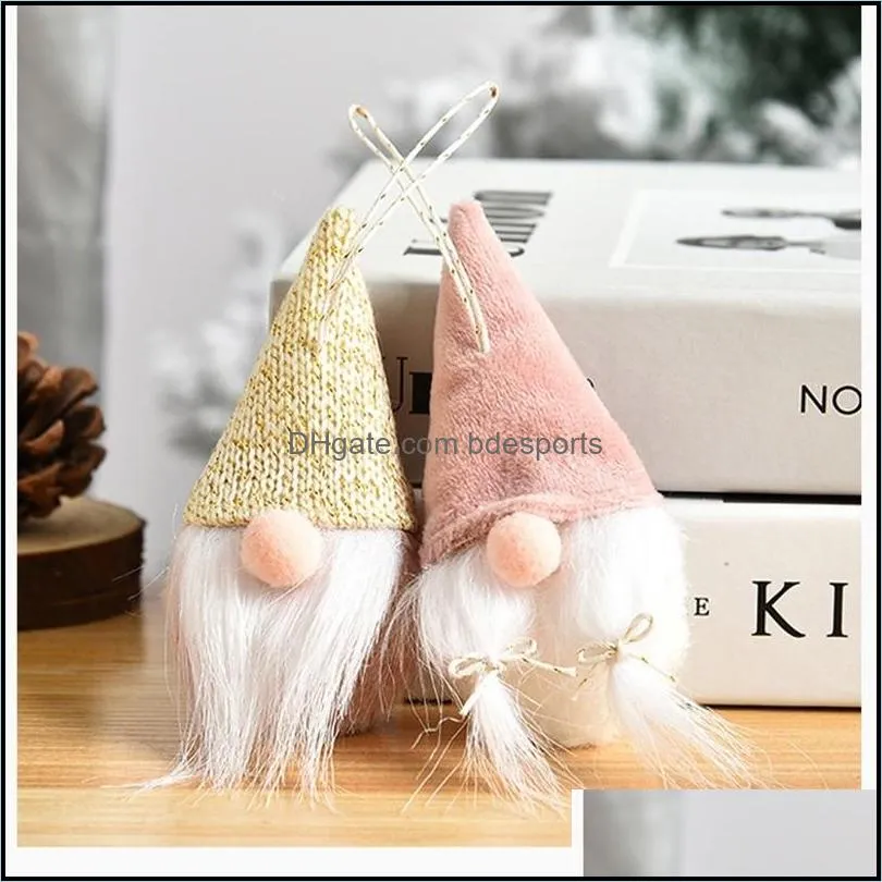 christmas doll for tree cute faceless old man dolls holiday decorations santa claus toy white beard bowknot christmas gift to friends 3 8gl