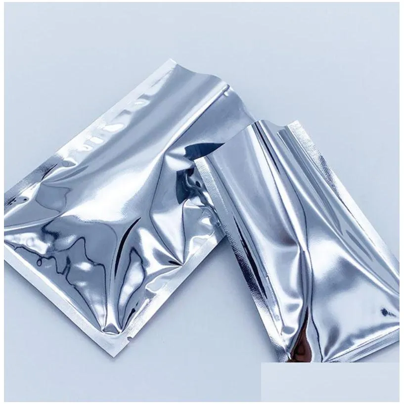 silver aluminium foil bags heat seal vacuum pouches bag dried food powder storage mylar foil packing storage bag3 85 s2