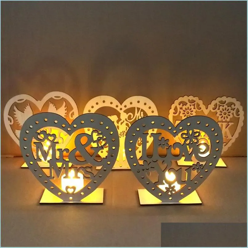 mr mrs board rustic wedding decorations diy creative ornament heart shaped woodiness led candle light party articles 4jm p1