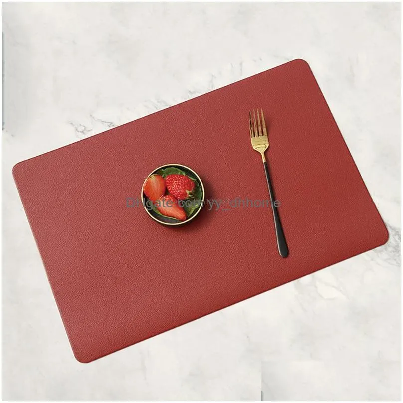 waterproof oilproof washable table mats synthetic leather home kitchen dining table placemat placemats pads decoration