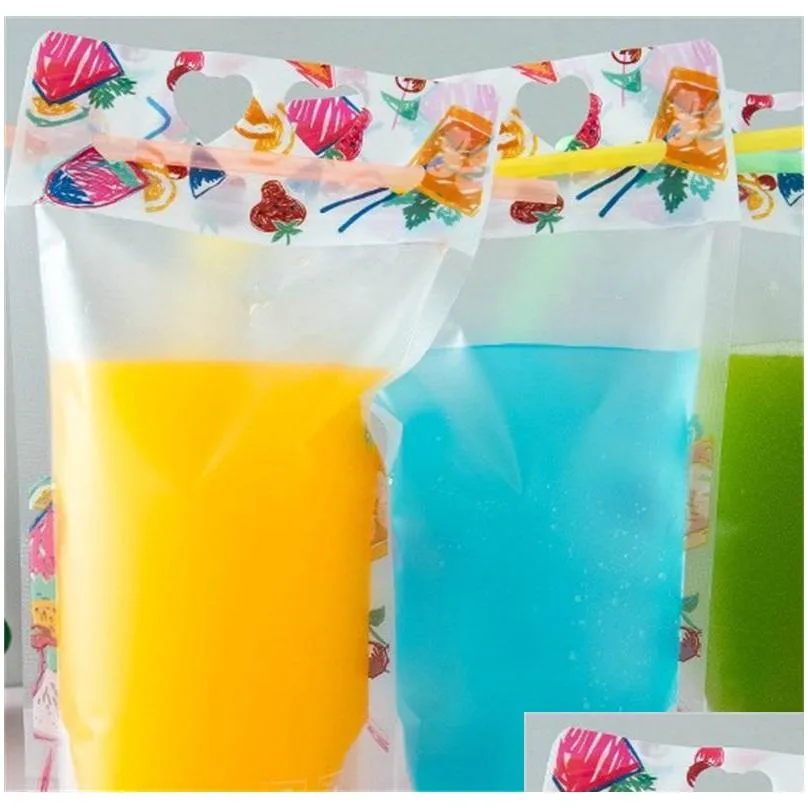 500ml drink pouches self sealing bag drinkware water airtight bags milky tea portable drinking pouch tools 0 23xc b2