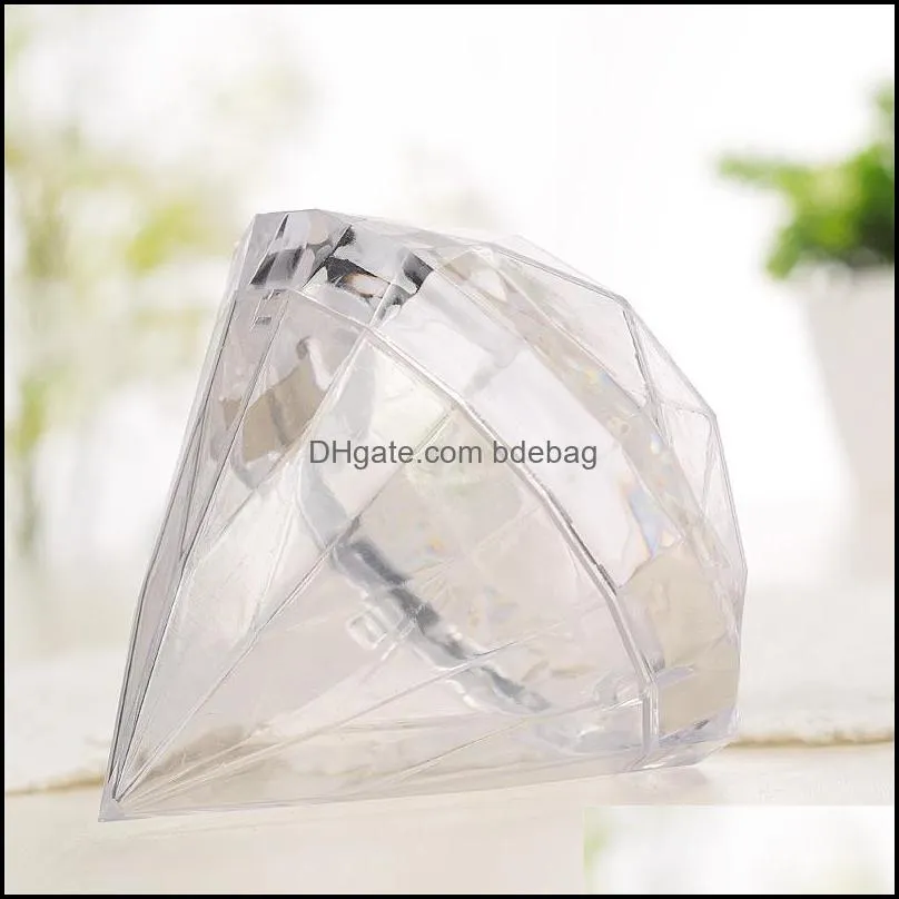 clear diamonds plastic gift wrap packing box fashion wedding favors decoration packing candy boxes party supplies 1 64sq2 zz