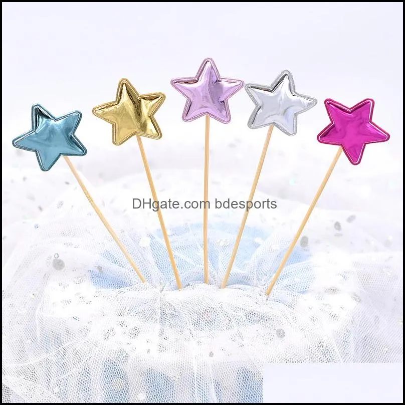 colorful decorate sequins pu reflection cake five pointed star heart fashion decorations party supply birthday