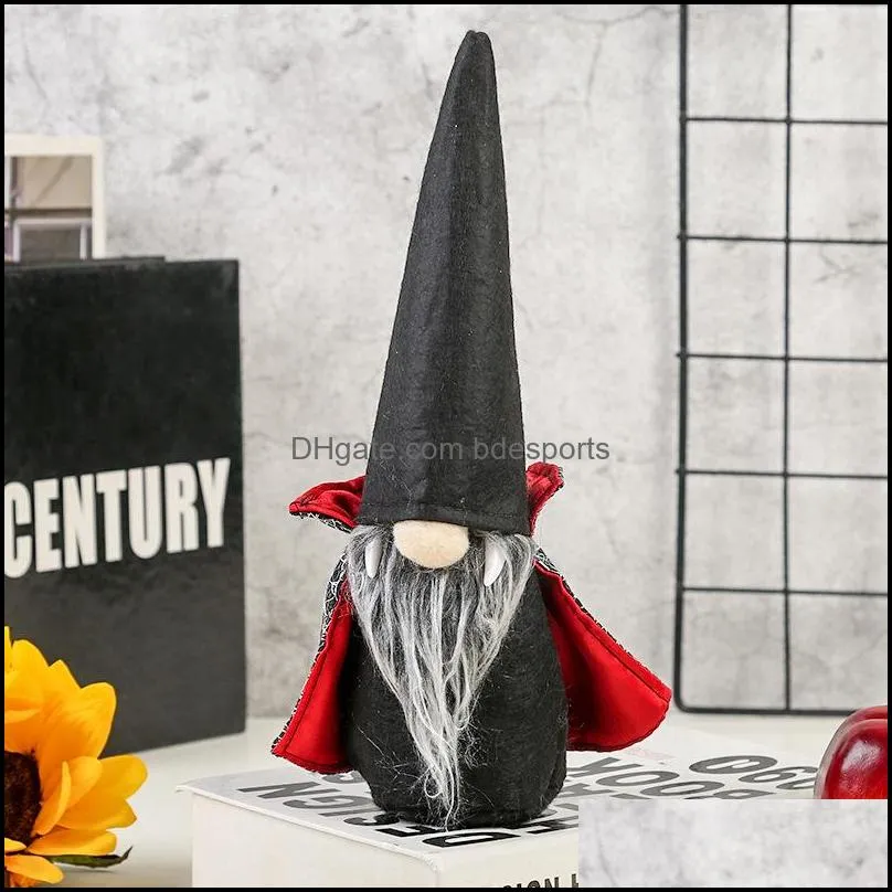 halloween party witch dolls vampires have fangs toys garden gnome desktop scene faceless doll decoration halloween novelty gifts 9 5wf