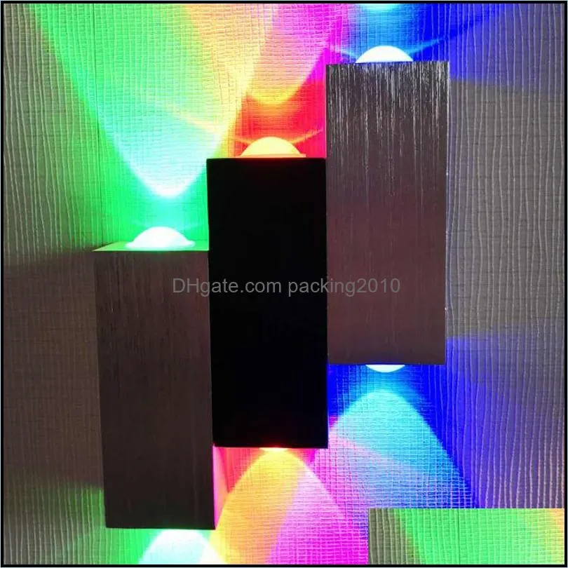 led drawing aluminum wall lamp hotel apartment living room light bar red green and blue tricolor decorative lamps new 28zl j2