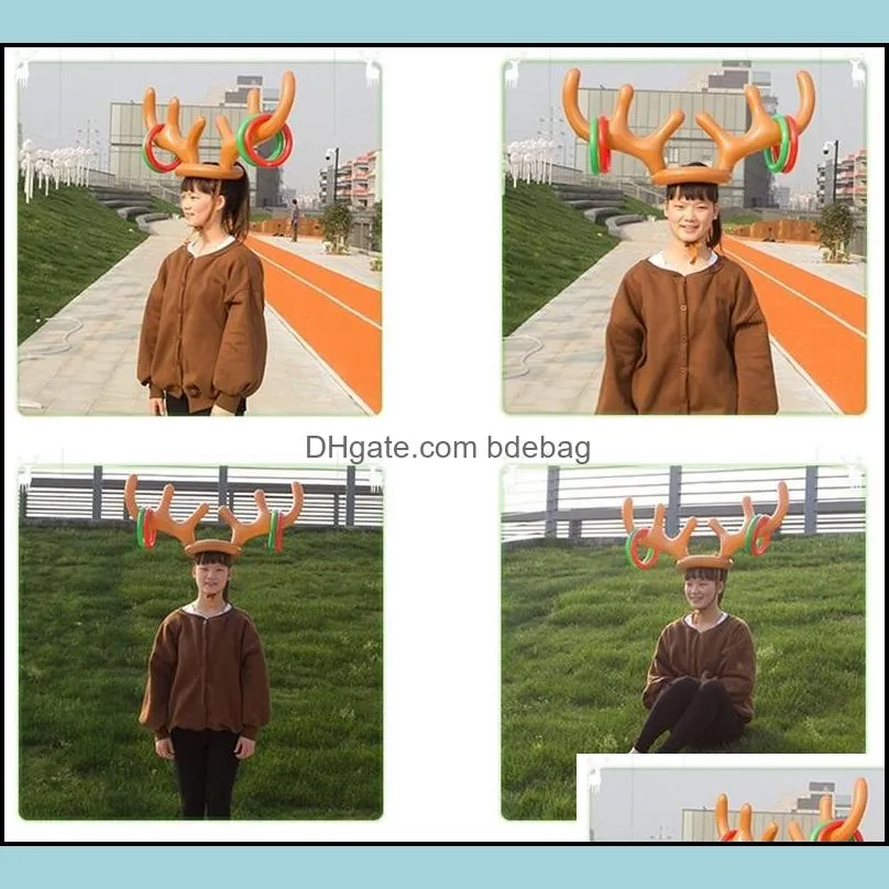 cartoon inflation cap reindeer antler hat for children christmas theme party decorations gift lovely shape oversize headgear toy 5 94zb