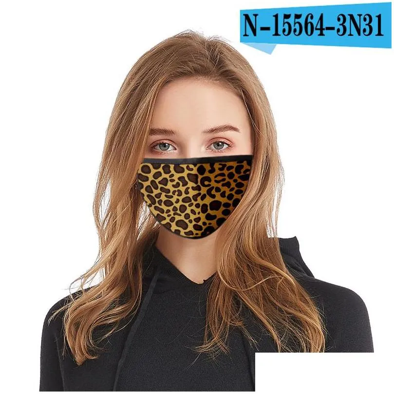 dustproof face mask washable respirator reuseable mascarilla anti smoke ventilation woman man animal texture leopard print 2 6fde d2