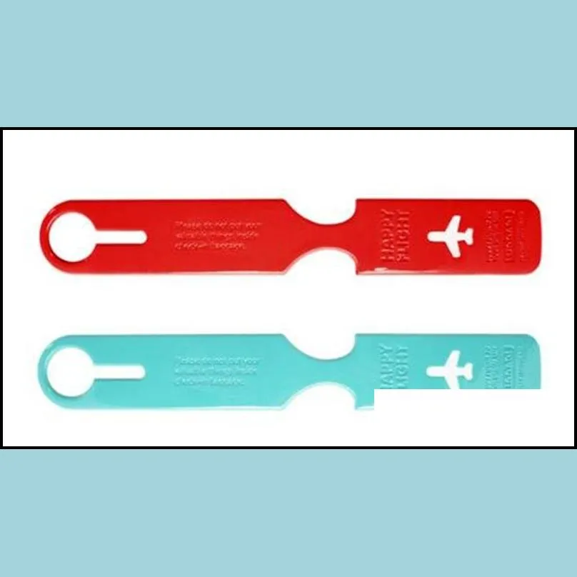 suitcase pull rod tags pvc luggage tag strip shape red yellow black information card new arrival 1 6cm l1