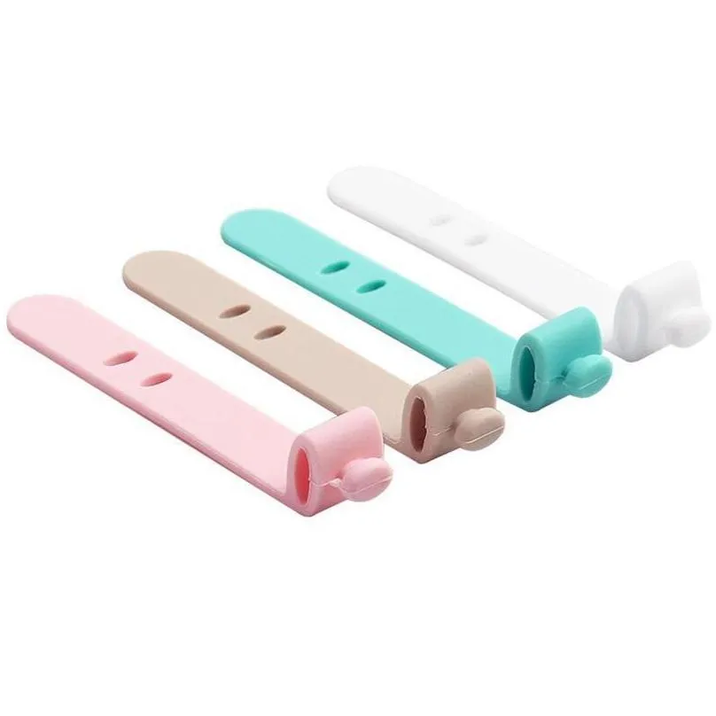 portable silicone soft wirewrapped cablewinder storage data line cordclip adjustable with buckle compact earphone clips convenient 0 5ll