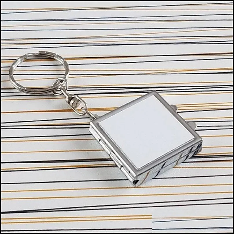 party favor car key chain heat transfer printing partially prepared products cosmetic mirror buckle sublimation blanks ring print photo 3 2hh