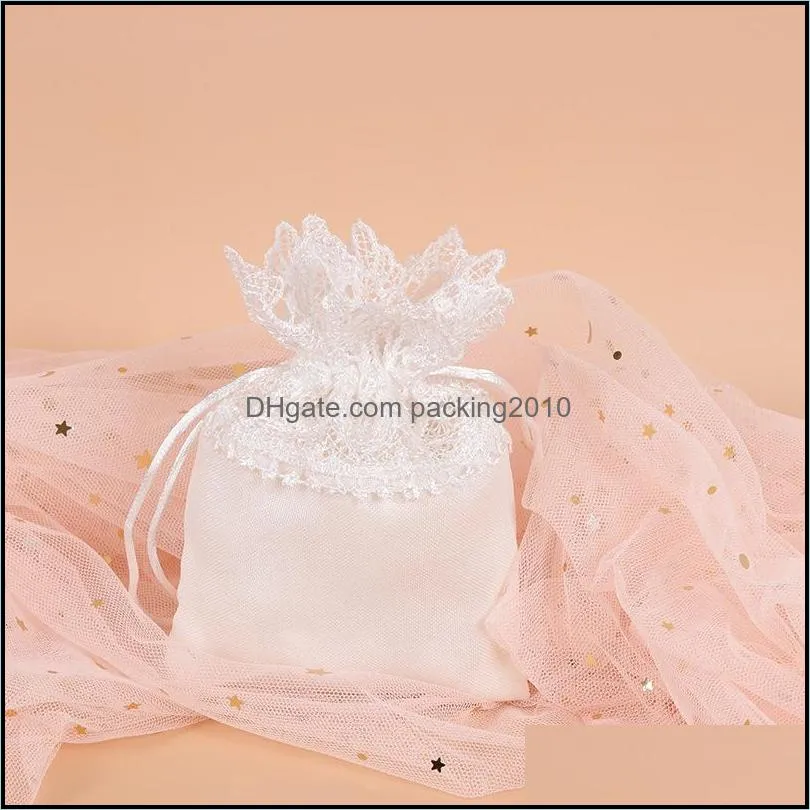 wedding lace candy drawstring packing bag jewelry gift wrap bags souvenir embroidery white 1 46xz q2