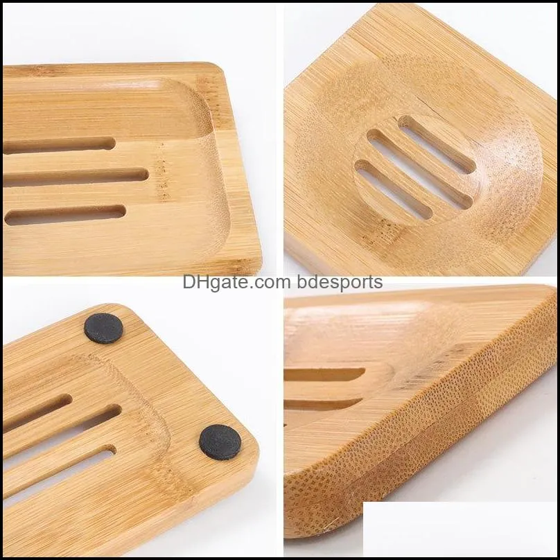 soap dish holder wooden natural bar products bamboo soap dishes simple holders rack plate tray round square case 732 k2