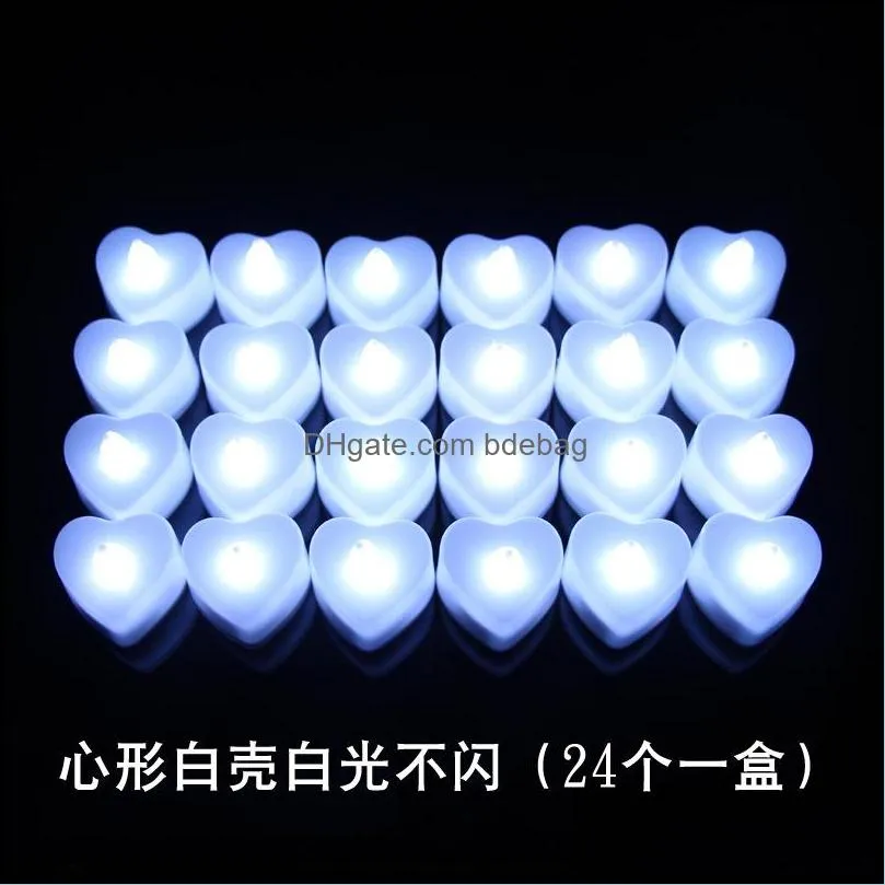 candle light heart shaped creative led electronics decoration candles give out lights lamp birthday wedding arrangement prop 0 4zx p1