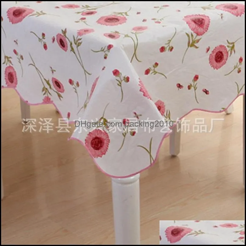 pvc plastic tablecloth lattice flower pattern circular rectangle waterproof oilproof tea table cloths multicolor household goods new 11dx