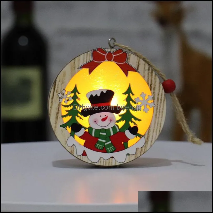christmas lamp led light wooden star santa claus snowman deer tree pendant home decoration fashion 8jh uu