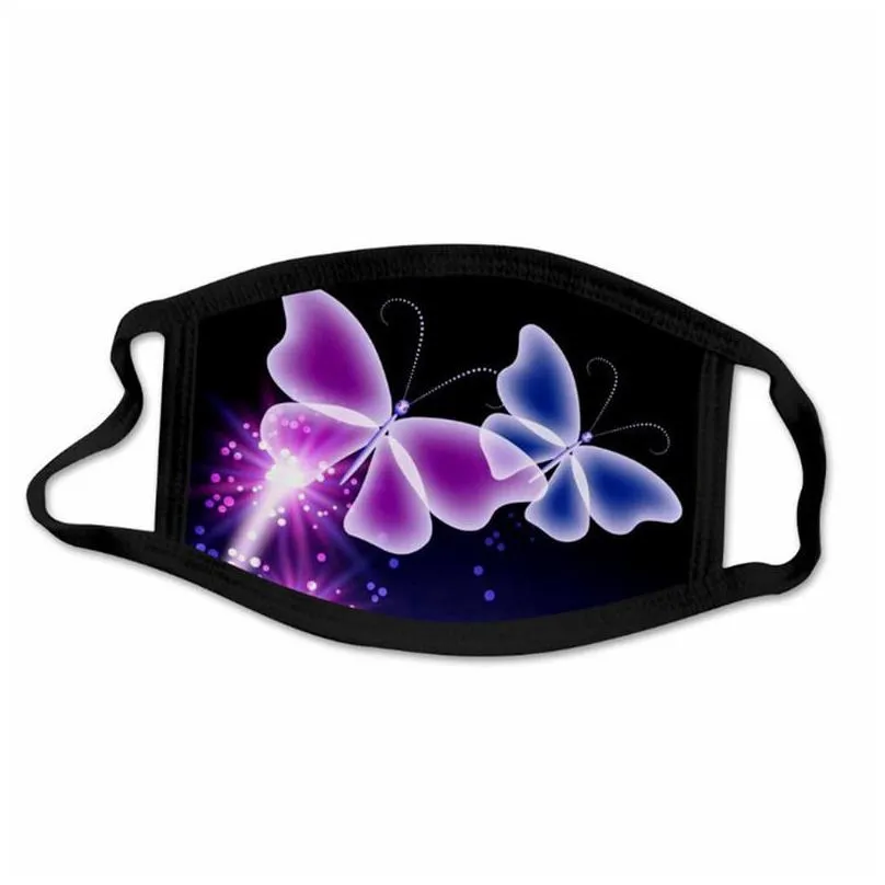 iced silks earloop mouth mascarilla printing butterflies face masks anti dust dustproof respirators durable 2 1zg e2