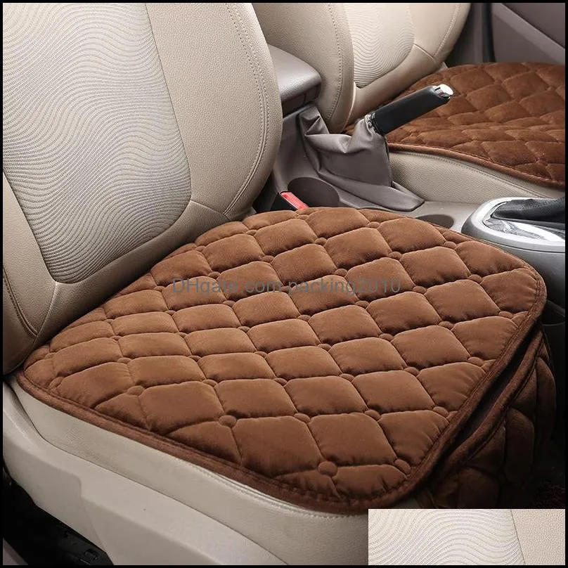 car seat covers plush backless cars accessories non slip single cushion with pocket rhombus pattern fashion high quality 7 5rp g2