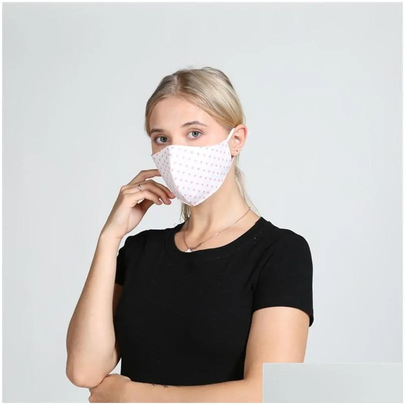 reuseable cloth face masks dustproof mascarilla washable respirator fashion stripe dot lattice flower woman ventilation protect 4 5wha