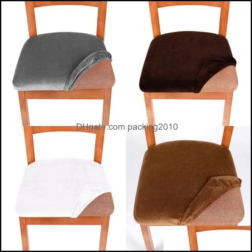 removable washable chair covers household velvet dining chairs cushion elastic winter spandex dustproof seat cover currency home new 7zf