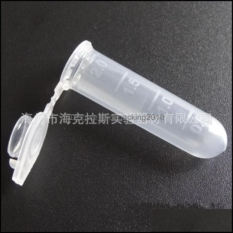 office supplies wholesale 100pcs graduation centrifuge tube 2ml volume plastic bottles with cap transparent container can legislate vials 645