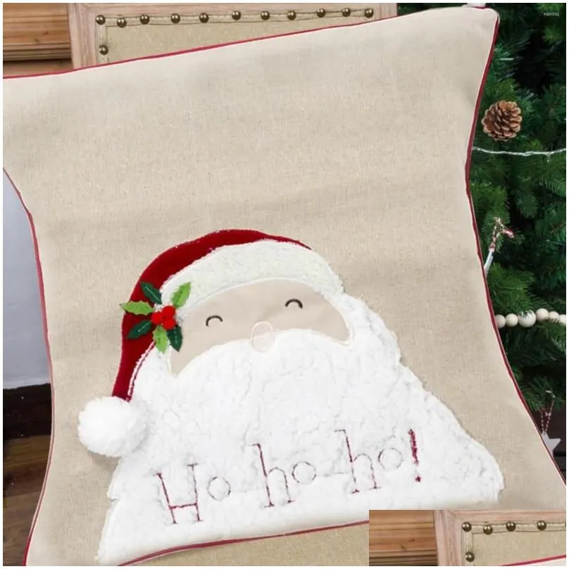 pillow christmas cotton linen alphabet embroidery decoration people cover