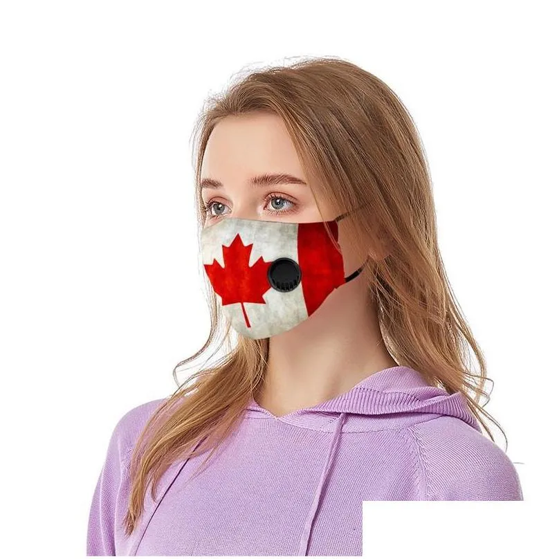 america independence day national flag mascarilla printing with breathing valve reusable face mask funny respirator washable good 6 9cp