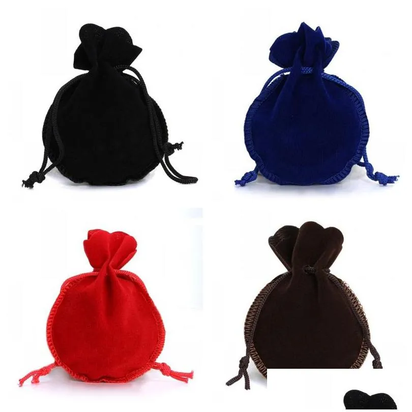 small candy bags solid color gourd shaped jewelry pouch velvet gift wrap bundle pocket for christmas wedding party supply 0 45dy e1