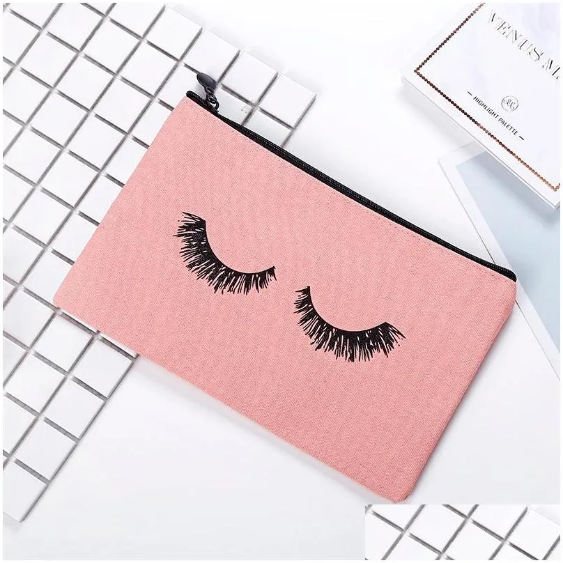 lovely pouchs cosmetic bags supplies funny documents multi canvas eye lashes new woman man pocket home function 3 8zx k2