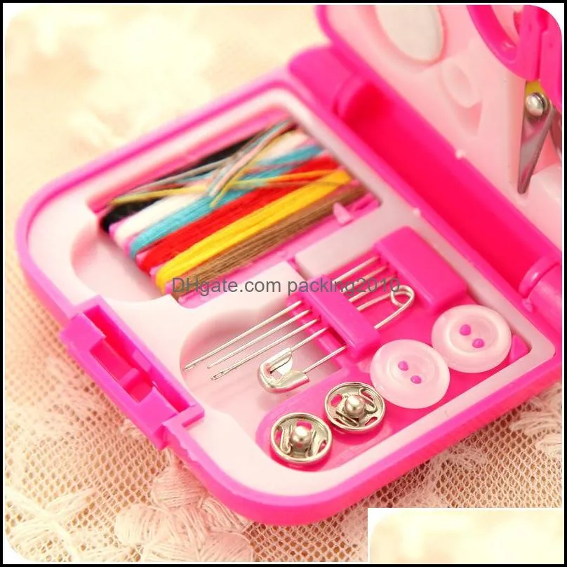 trumpet needlework box portable mending case sewing kits material travel apparel jeans fabric home tools mini scissors button 2 1nm d2