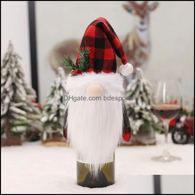 christmas party supplies cute christmas hats elk hat faceless old man wine bottle cover xmas gifts table home decor 6 2mg d3