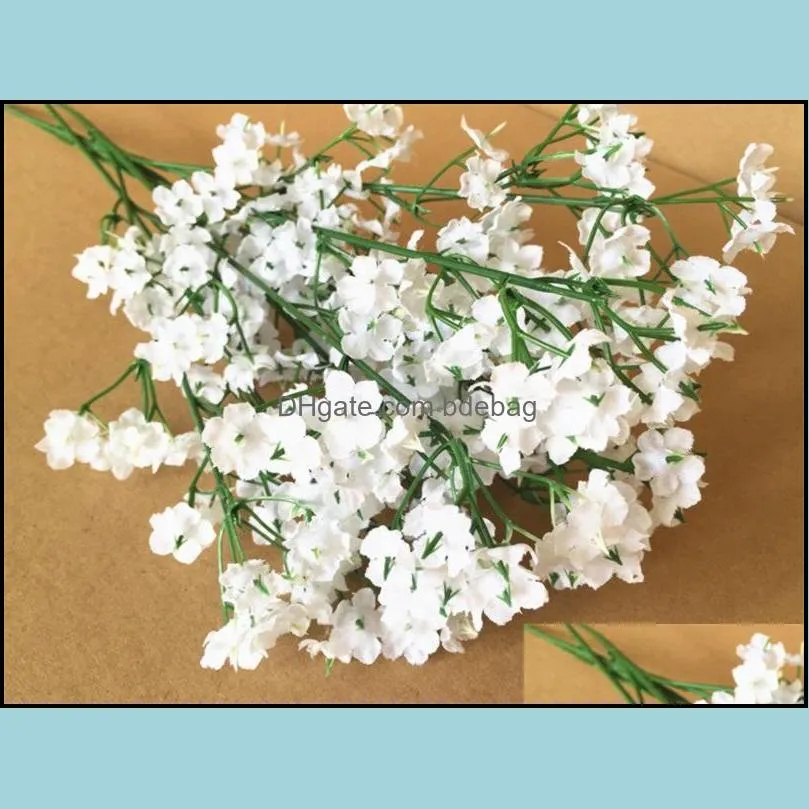 artificial bridal flowers bouquet vivid fake starry gypsophila simulation flower for wedding party decorations babysbreath many color2mx