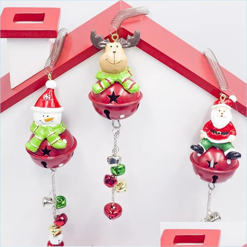 party decoration christmas decorations small bell festival decorate iron art pendant cartoon santa claus modeling bells arrival 7 2xb