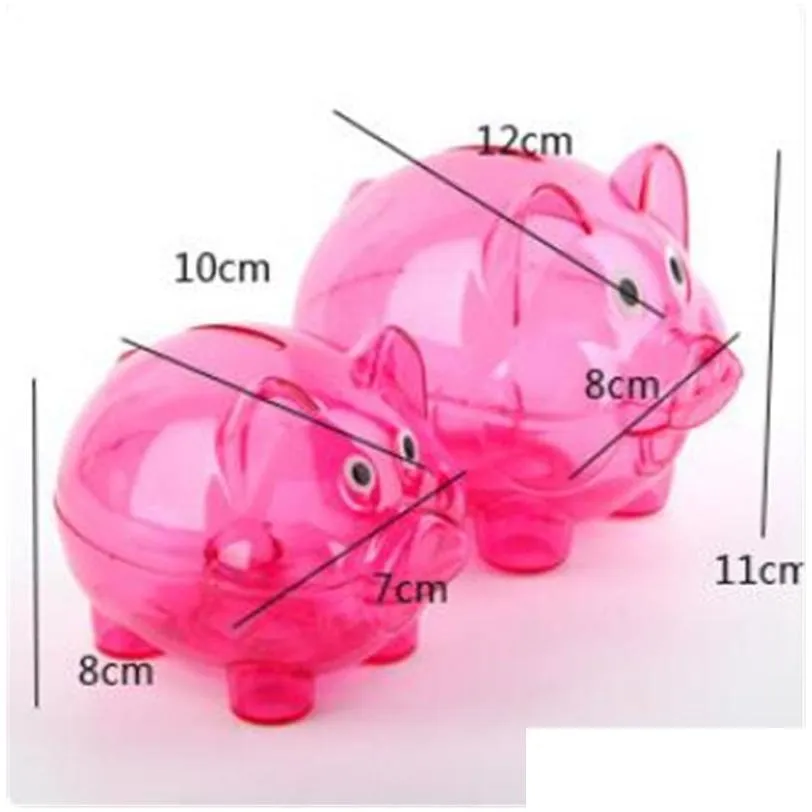 birthday gift money saving boxes cute colour piggy transparent storage jars originality children home case portable 4 1yz m2