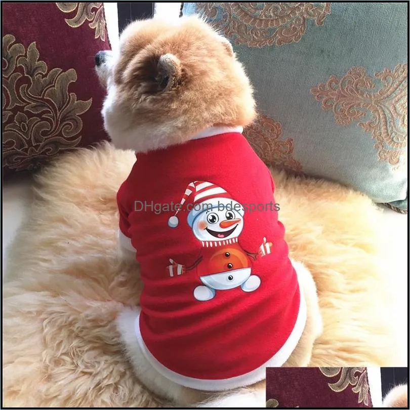pet clothes fleece 2legs christmas printing hoodie for small dog and cat top 4763 q2