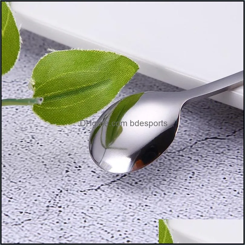 geometry pattern cake spoon set stainless steel 6 styles heat resistant coffee stirring spoons small teaspoon chlidren flatware suit 18xc