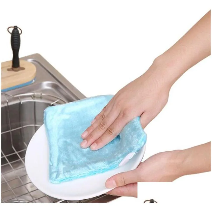 cleaning cloth antigrease wiping rags wooden fiber clothes multifunctional home dishwashing clean kitchen tools dish towels zy 41 j2