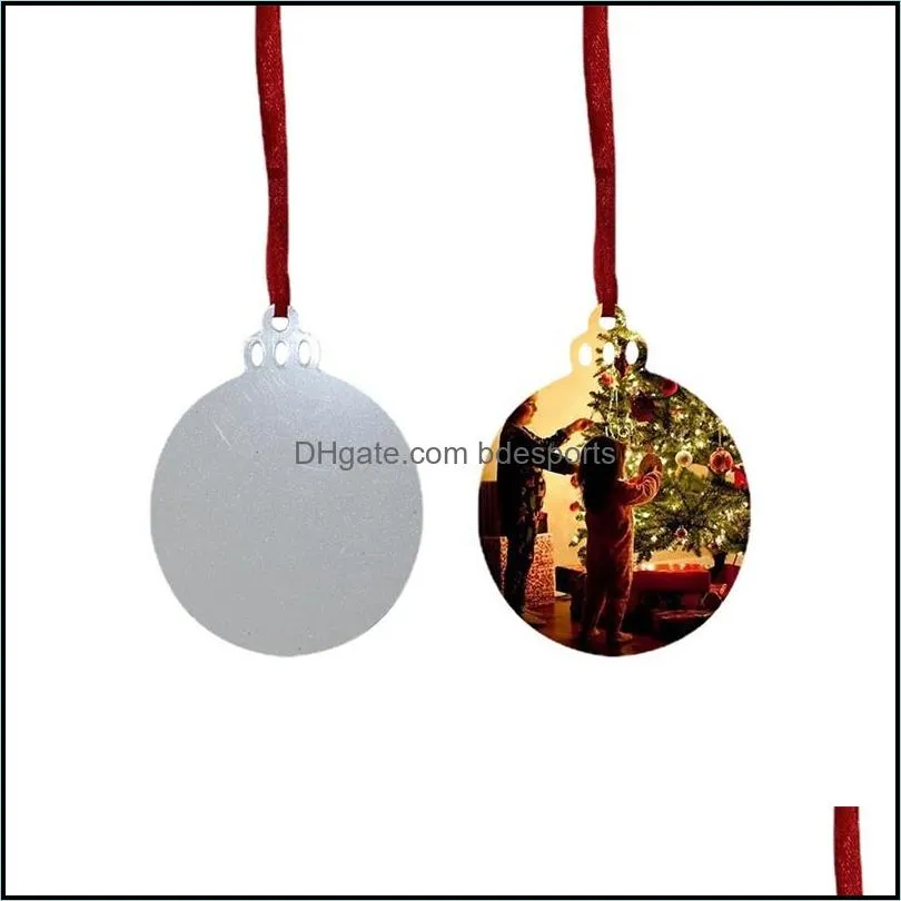 sublimation blank christmas ornament doublesided xmas tree pendant multi shape aluminum plate metal hanging tag 4835 q2