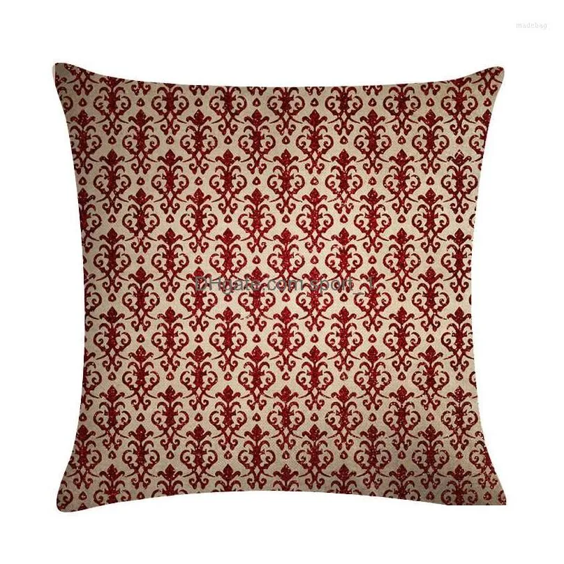 pillow european and american geometric abstract style red geometry cover home christmas decorations square pillowcase tx100