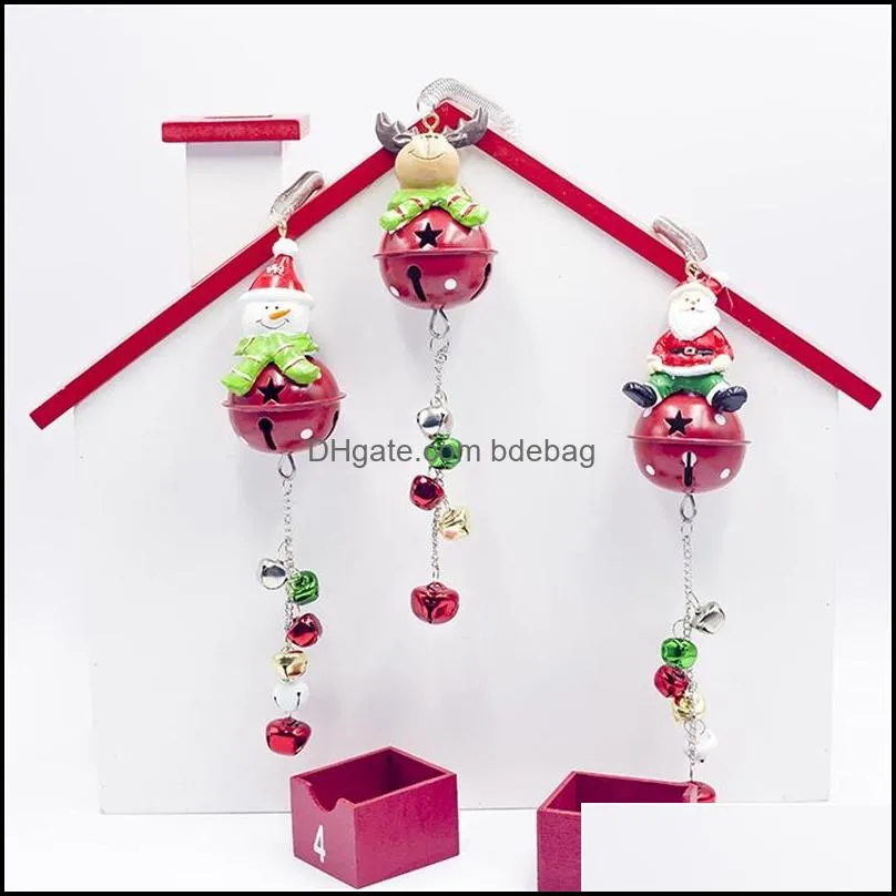 party decoration christmas decorations small bell festival decorate iron art pendant cartoon santa claus modeling bells arrival 7 2xb