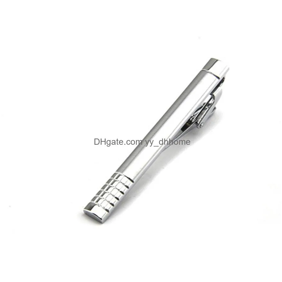 stripe diamond business suit tie clip bar silver tone metal fashion necktie neck clips for men fashion jewelry