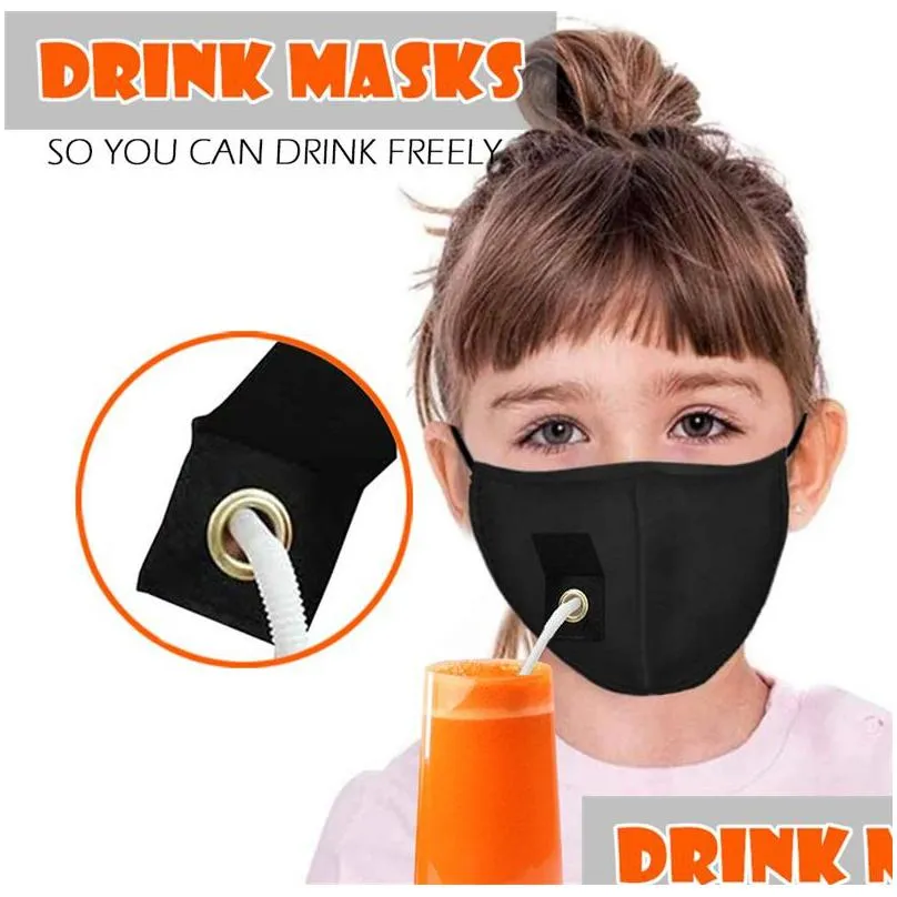 multi function adult kids cloth face mask dustproof respirator reuseable mascarilla anti haze drinking fruit juice ventilation 5mg d2