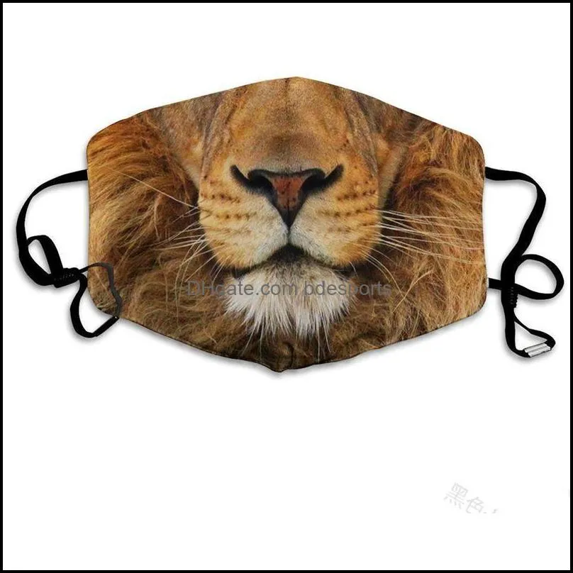 masks 3dprint funny face mask protective earhanging covering animal print washable reusable mouth mask adult unisex design mas 10 j2