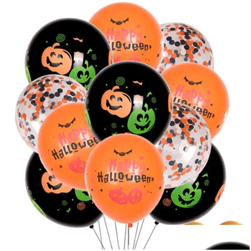 halloween decoration latex balloon party children games arrangement word party balloons set pumpkin printing festival 7 9wjh1