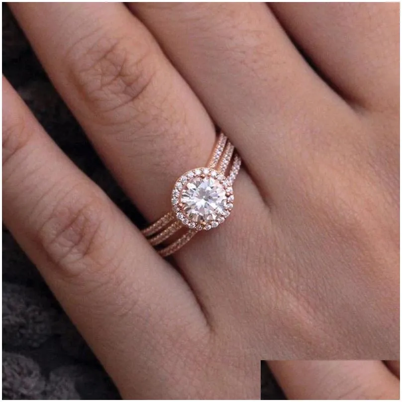 wedding engagement rings set for women couple square silver color cubic zircon birde ring dazzling fashion jewelry sr531m