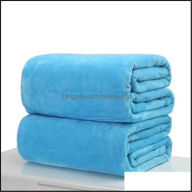 warm flannel fleece blankets soft solid blankets solid bedspread plush winter summer throw blanket for bed sofa 44 v2