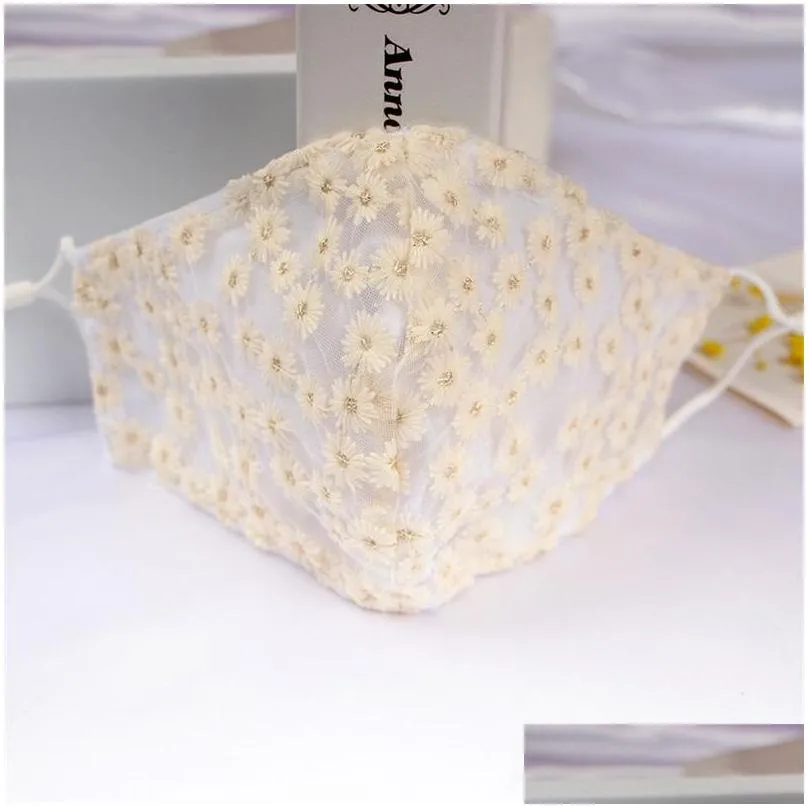 daisy flowers face mask gauzes cotton respirators washable reusable mascherines fashion protect anti smoke dust earloop unisex 5yca c2